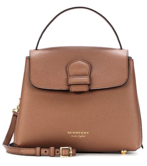 Burberry Camberley Small Leather Tote In Dark Saed 